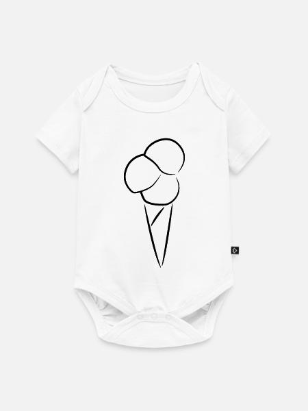Eiscreme Skizze - Baby Premium Kurzarmbody - Weiß