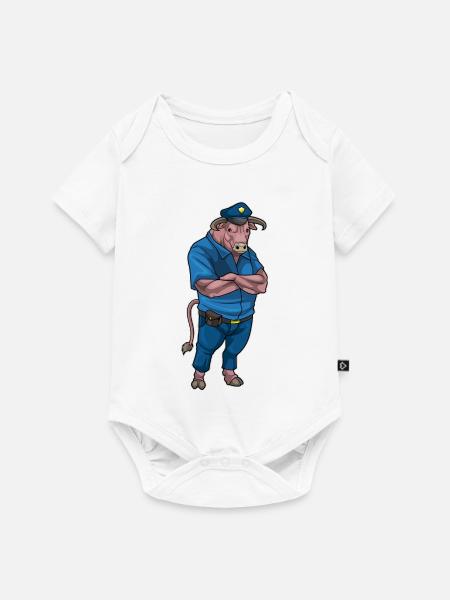 Stier Polizist Polizei - Baby Premium Kurzarmbody - Weiß