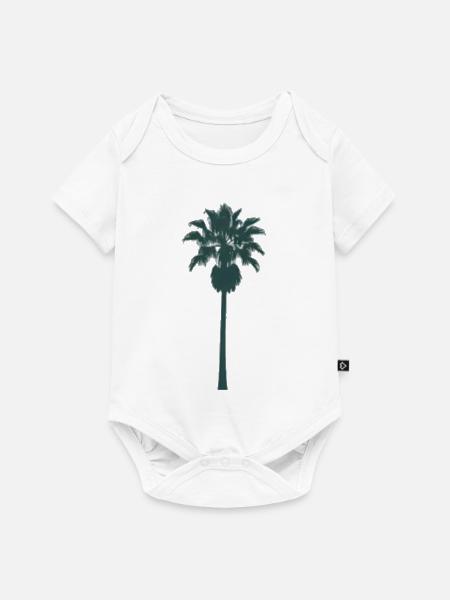 Tropischer Palmenbaum Design - Baby Premium Kurzarmbody - Weiß
