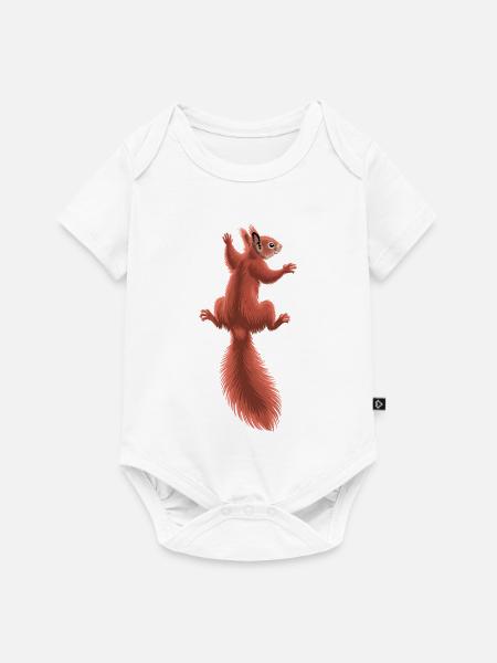 Süßes kletterndes rotes Eichhörnchen - Baby Premium Kurzarmbody - Weiß