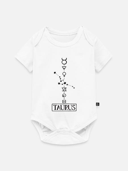 Taurus - Stier Sternzeichen - schwarz - Baby Premium Kurzarmbody - Weiß