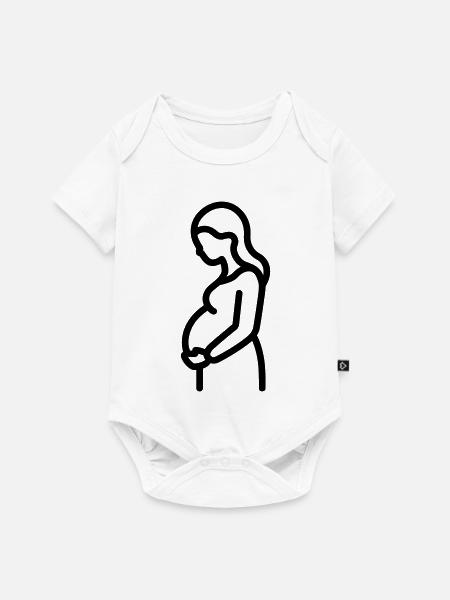 Schwangerschaft - Baby Premium Kurzarmbody - Weiß