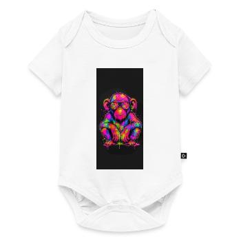 Neon Crazy mit funkelnden Sonnenbrillen - Baby Premium Kurzarmbody - Weiß - Vorne