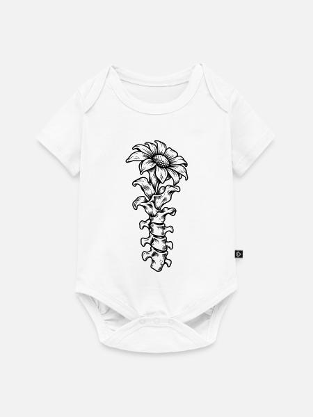 Gänseblümchen und gotischer Rücken - Baby Premium Kurzarmbody - Weiß
