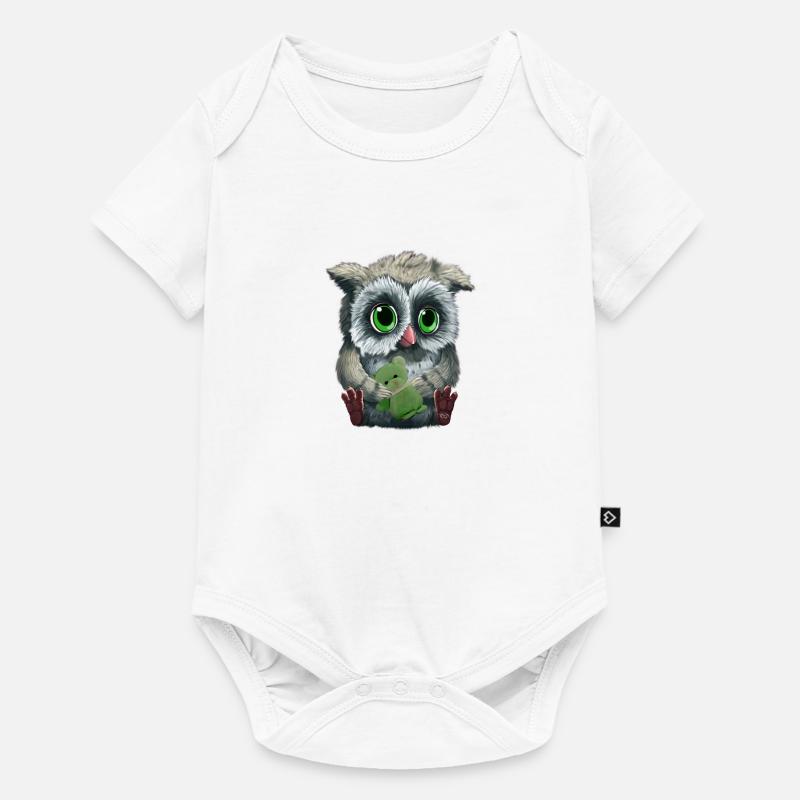 Owl - Baby Premium Kurzarmbody - Weiß