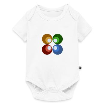 Retrokreise bunt - Baby Premium Kurzarmbody - Weiß - Vorne