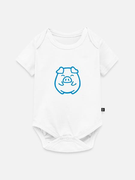 cute pig - Baby Premium Kurzarmbody - Weiß