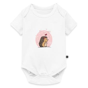 Hérisson fille avec des coeurs - Body à manches courtes Premium Bébé - blanc - Devant