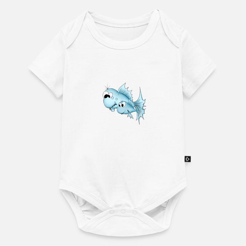 Poisson poisson bleu - Body à manches courtes Premium Bébé - blanc