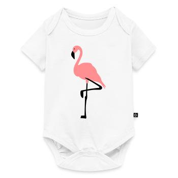 Flamingo - Baby Premium Kurzarmbody - Weiß - Vorne