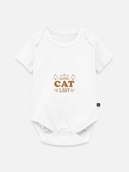 Schlaue Katzendame - Baby Premium Kurzarmbody - Weiß