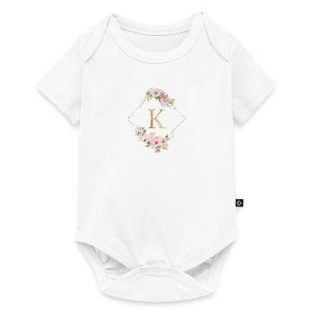 Customisable Monogram K Pastel Floral - Baby Premium short-sleeve bodysuit - white - Front