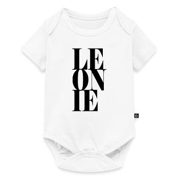 Leonie Surname First name Modern font Word Art - Baby Premium short-sleeve bodysuit - white - Front