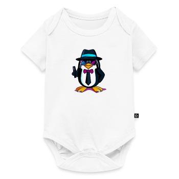 Agent Pinguin - Baby Premium Kurzarmbody - Weiß - Vorne