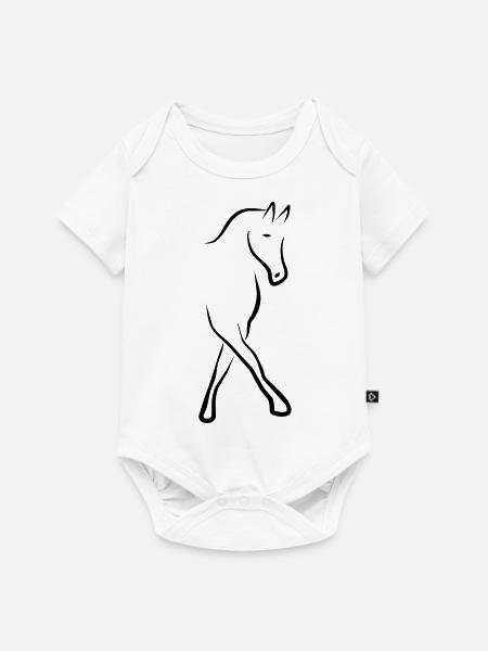 Dressurpferd - Baby Premium Kurzarmbody - Weiß
