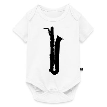 saxophone brass instrument music - Baby Premium short-sleeve bodysuit - white - Front