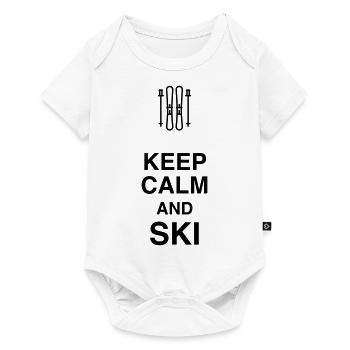 Skiing Skier Ski Skifahren Skifahrer - Baby Premium short-sleeve bodysuit - white - Front