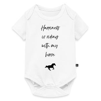 Le bonheur, c’est monter avec mon cheval - Body à manches courtes Premium Bébé - blanc - Devant