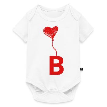 Buchstabe b Herz - Baby Premium Kurzarmbody - Weiß - Vorne