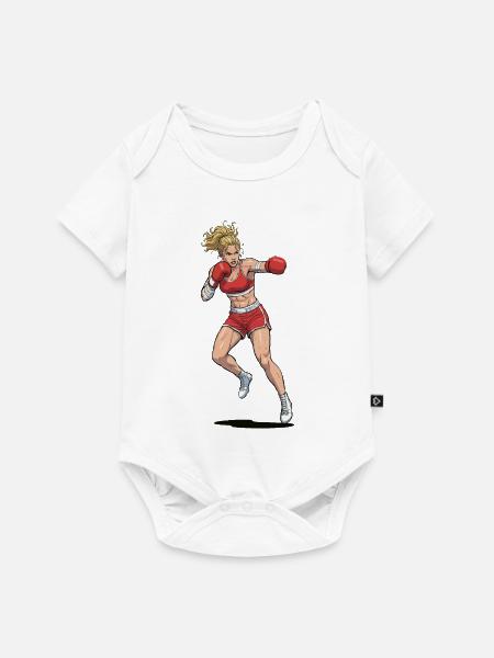 Boxer-Ehefrau - Baby Premium Kurzarmbody - Weiß