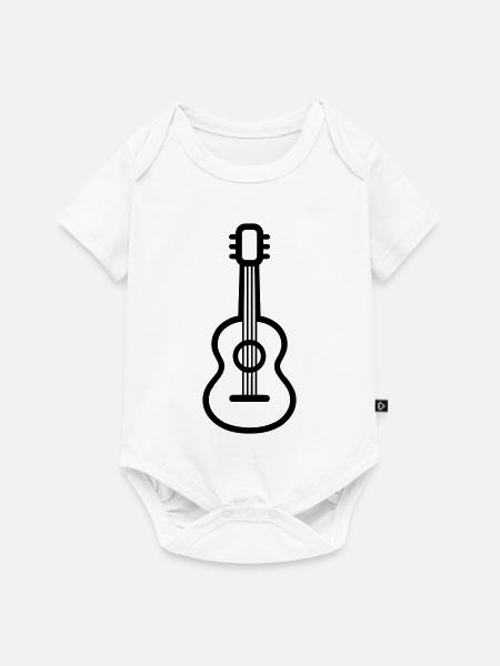 Gitarre - Baby Premium Kurzarmbody - Weiß