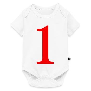 1. 1 Jahr. 1. JUBILÄUM. 1-JÄHRIGES JUBILÄUM - Baby Premium Kurzarmbody - Weiß - Vorne