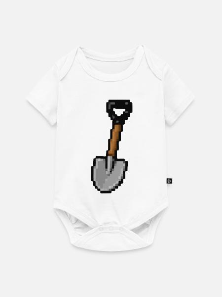 Pixel Schaufel - Baby Premium Kurzarmbody - Weiß