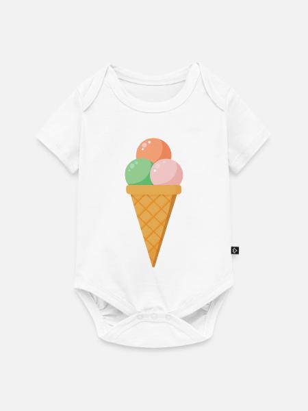 Sahne - Baby Premium Kurzarmbody - Weiß