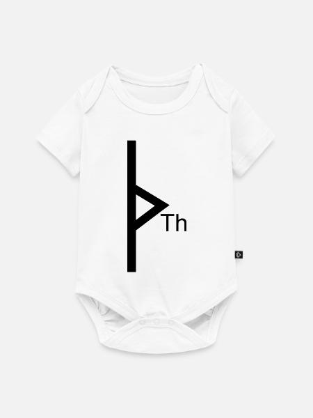 Thurisaz Rune mit Buchstabe – Wikinger Futhark - Baby Premium Kurzarmbody - Weiß