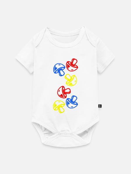 Pilze Bunt - Baby Premium Kurzarmbody - Weiß