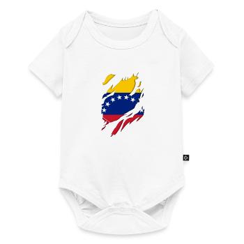 Venezuela flag torn motif - Baby Premium short-sleeve bodysuit - white - Front