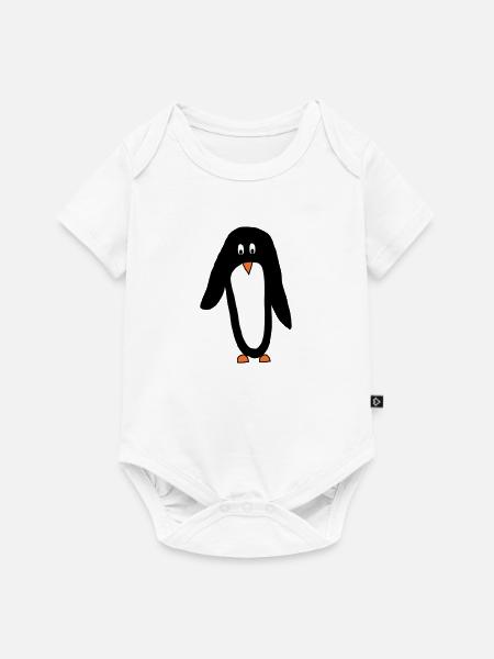 uiiii Handmade Animal "Pinguin" - Baby Premium Kurzarmbody - Weiß