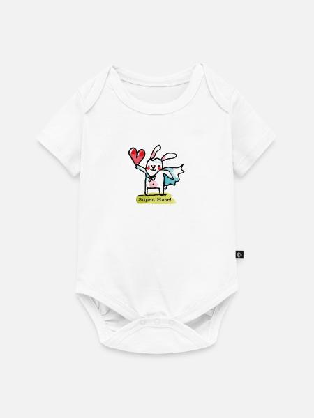 prinzenart / Super, Hase - Baby Premium Kurzarmbody - Weiß