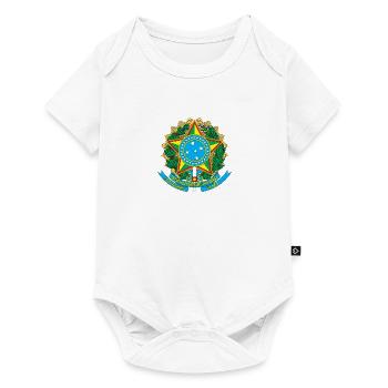 Armoiries nationales du Brésil - Body à manches courtes Premium Bébé - blanc - Devant
