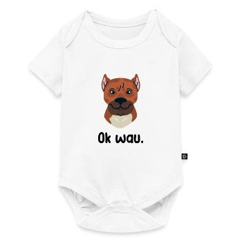 Ok wau mit Cimarron Hundeliebhaber - Baby Premium Kurzarmbody - Weiß - Vorne