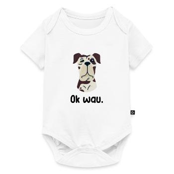 Ok wau mit Great Dane Hundeliebhaber - Baby Premium Kurzarmbody - Weiß - Vorne