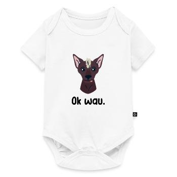 Ok wau mit Xoloitzcuintle Hundeliebhaber - Baby Premium Kurzarmbody - Weiß - Vorne