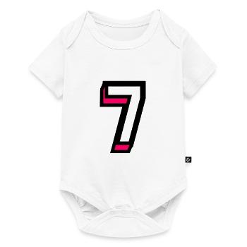 7 JAHRE. 7. JAHRESTAG. GEBURTSTAG 7 JAHRE. 7 - Baby Premium Kurzarmbody - Weiß - Vorne