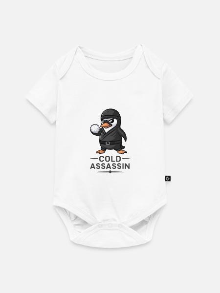Ninja-Pinguin - Baby Premium Kurzarmbody - Weiß