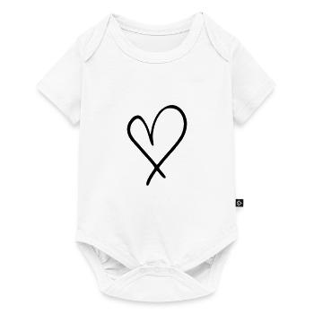 Schizzo emoji cuore - Body Premium a maniche corte per neonati  - bianco - Fronte
