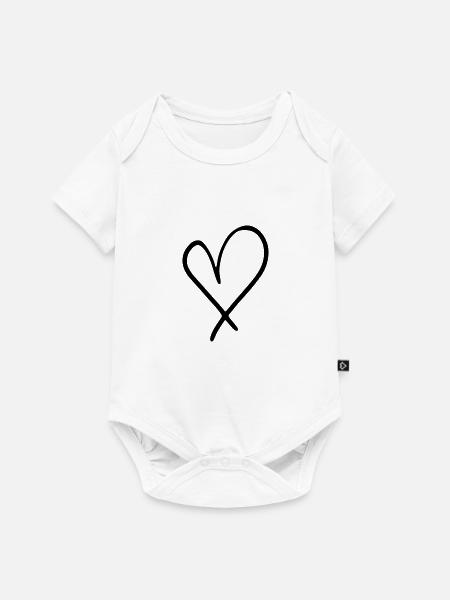 Herz Emoji Skizze - Baby Premium Kurzarmbody - Weiß