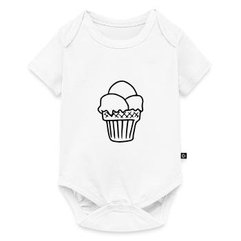 Emoji Ice Cream Sketch Stickers Crème Glacée - Body à manches courtes Premium Bébé - blanc - Devant