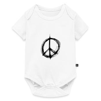 Peace Sign Drawing Peace Sketch black - Baby Premium short-sleeve bodysuit - white - Front