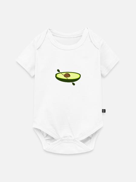 Avocado als Paddler - Baby Premium Kurzarmbody - Weiß
