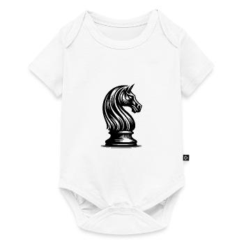 Schach Pferd Zeichnung Schachfigur Springer - Baby Premium Kurzarmbody - Weiß - Vorne