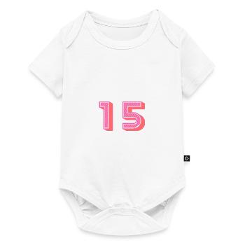 15. 15 ANS. 15e ANNIVERSAIRE. ANNIVERSAIRE 15 ANS. - Body à manches courtes Premium Bébé - blanc - Devant