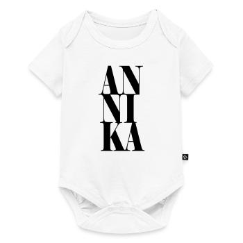 Annika Nom Prénom Police moderne Word Art - Body à manches courtes Premium Bébé - blanc - Devant