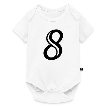 Nombre Décoré 8 Huit - Body à manches courtes Premium Bébé - blanc - Devant
