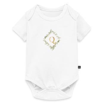 Q Monogram Eucalyptus Wreath - Baby Premium short-sleeve bodysuit - white - Front