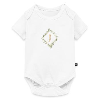 J Monogram Eucalyptus Wreath - Baby Premium short-sleeve bodysuit - white - Front